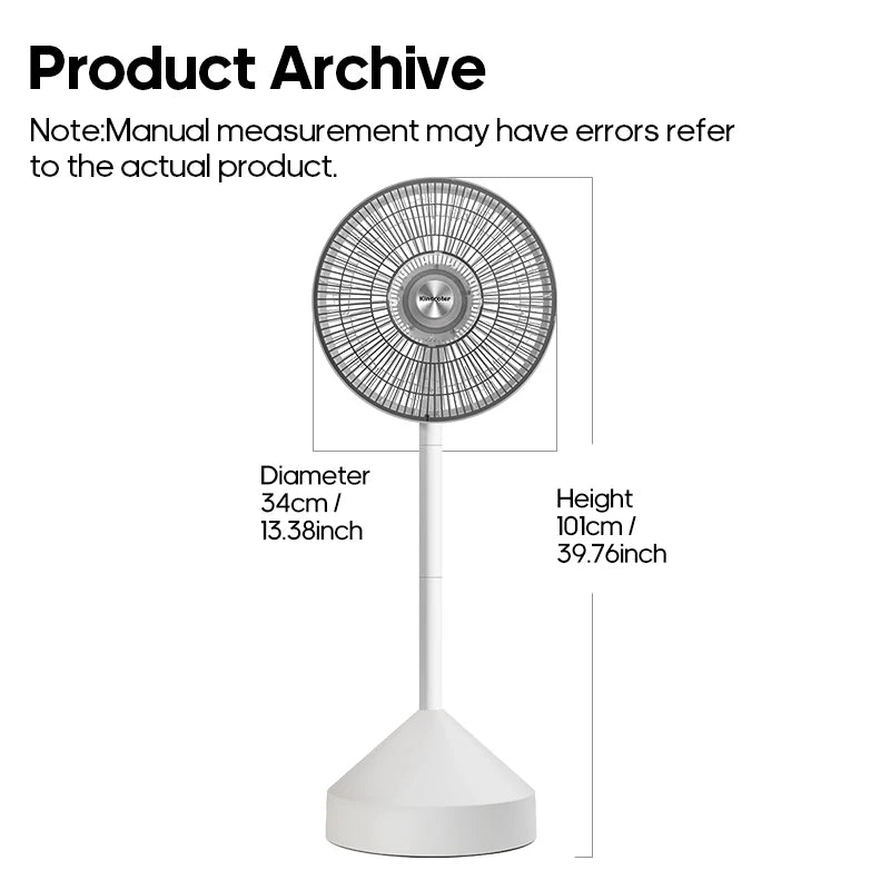 KINSCOTER 220V Floor Air Circulator Fan – Silent 4-Speed Electric Fan with Remote Control