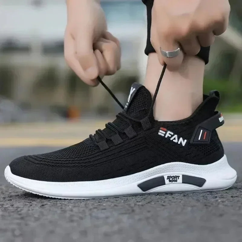 SpringAir 2025 – Men’s Breathable White Casual Walking Sneakers