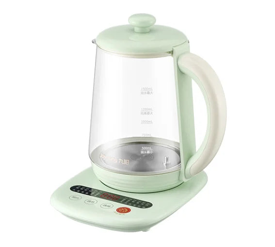 Jiuyang 1.5L Multifunctional Health Pot β 220V Glass Flower Teapot & Mini Dessert Cooker
