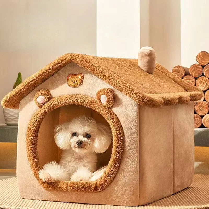 All-Season Indoor Pet House β Soft, Washable Bed with Removable Cushion for Cats & Dogs