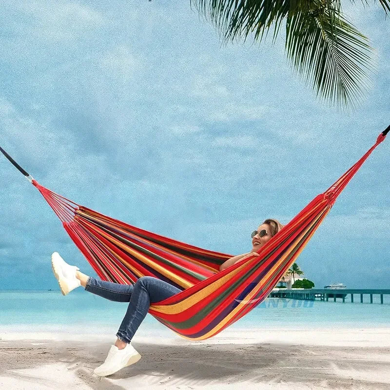WESTTUNE Outdoor Canvas Hammock β 200kg Load Swing with Tree Ropes