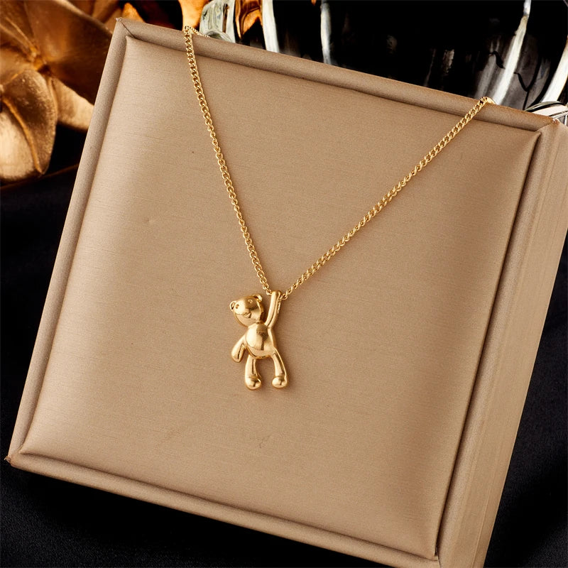 DIEYURO 316L Stainless Steel Butterfly & Moon Pendant Necklace β Blue Eyes Multilayer Choker