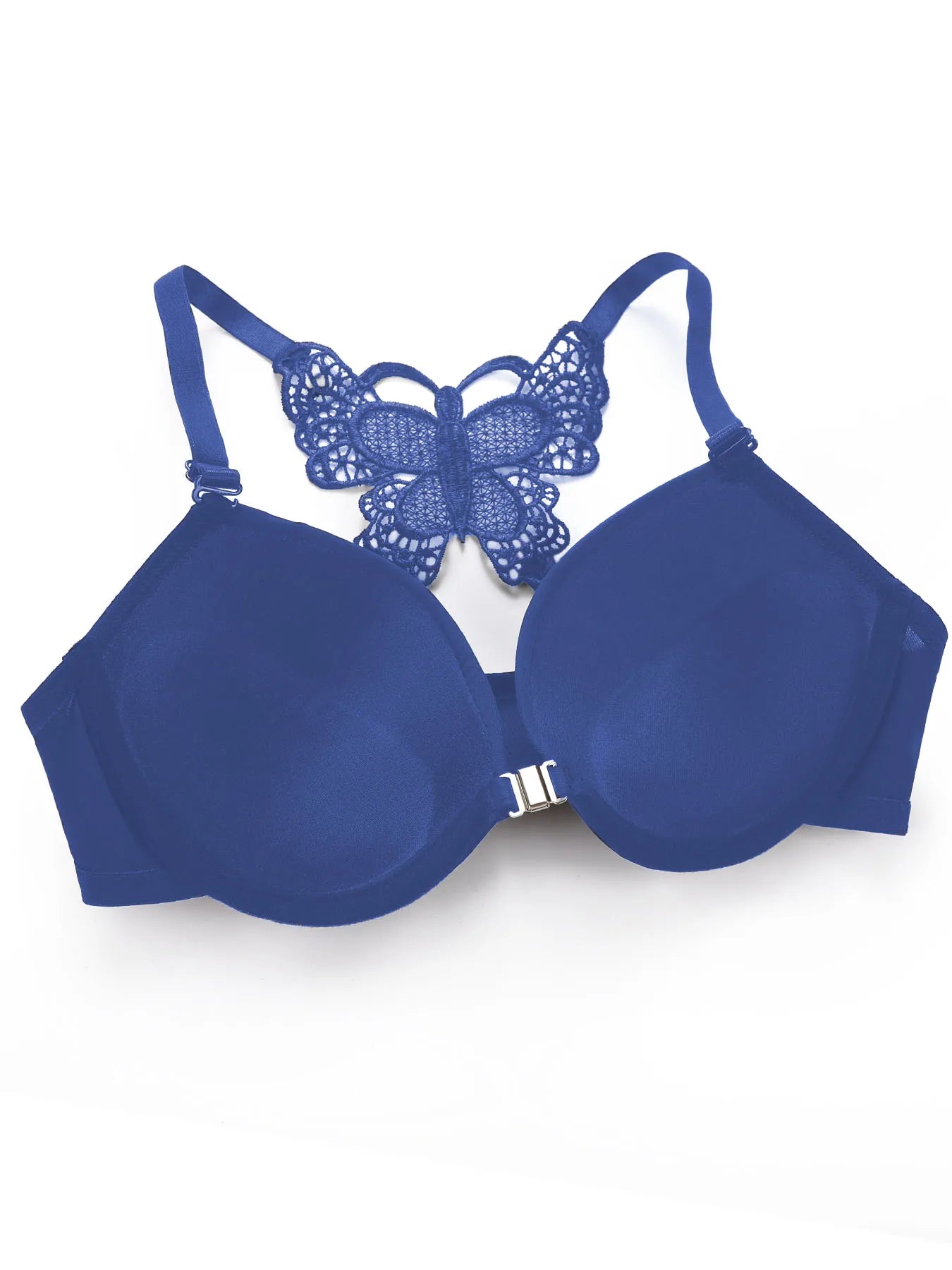 Sexy Red 2-Piece Bra Set with Butterfly Back & Front Button Design"