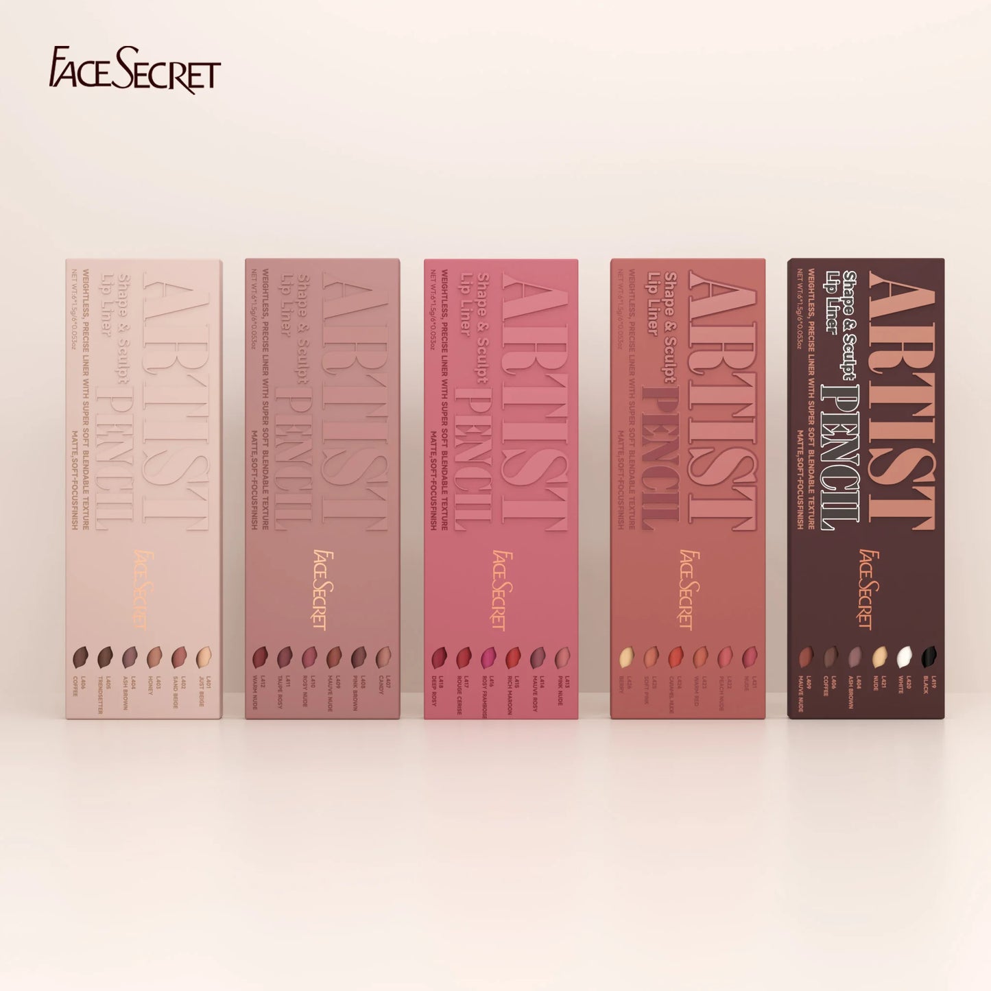 Face Secret Matte Lip Liner Set β Precise & Soft Blendable