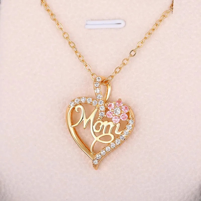 BlossomLove – Mother’s Day Pink Flower Pendant Necklace