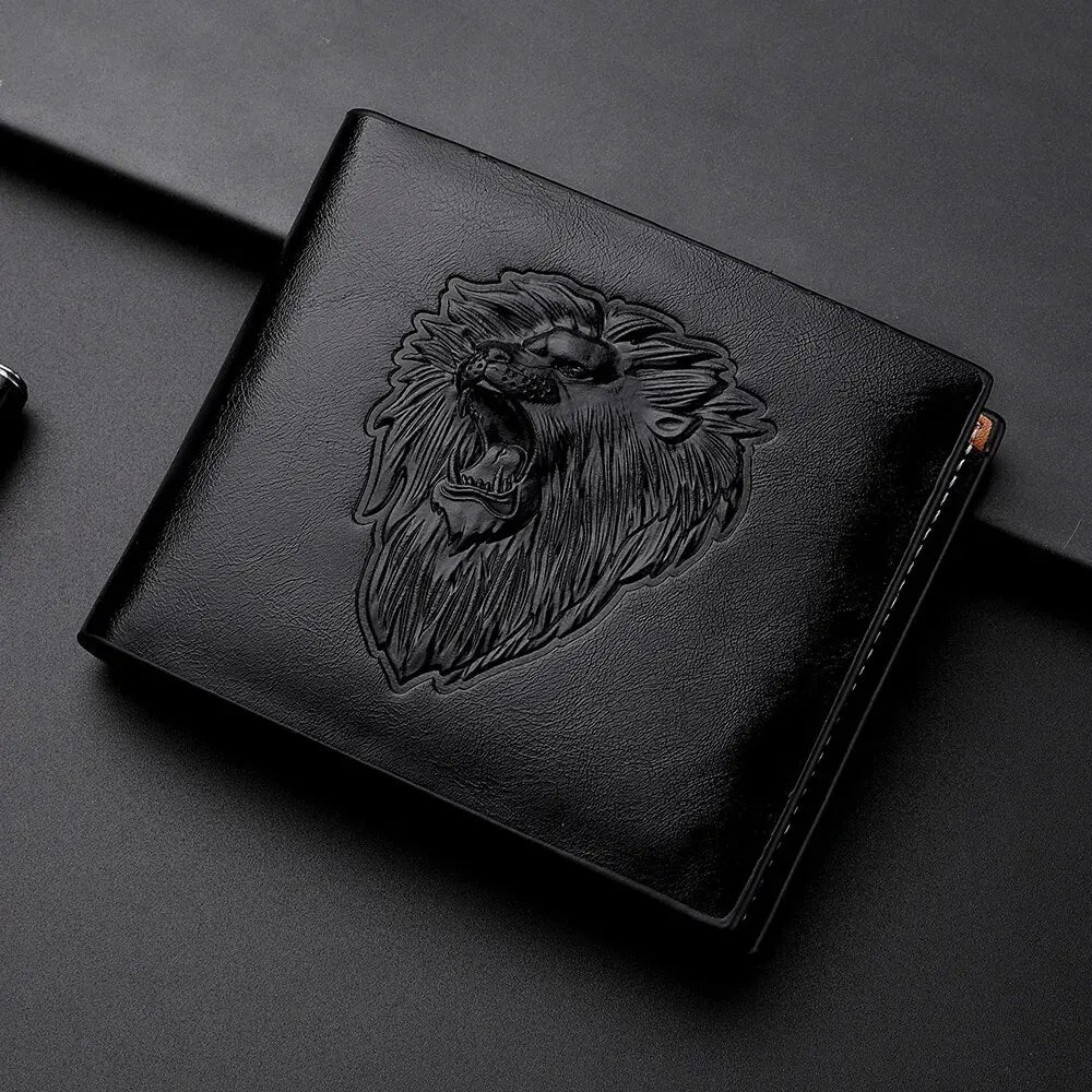 TriFold Titan β 3D Embossed Men's Wallet with Zipper & Card Holder