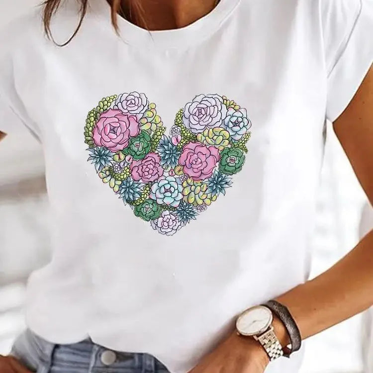 HeartPop β Women's Y2K Love Print Summer Tee