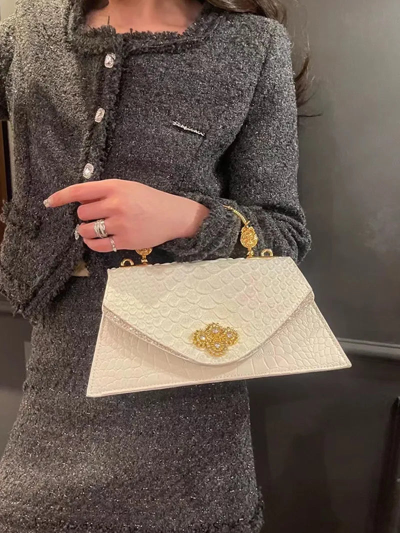 ViperLuxe β 2025 Snake-Print Leather Crossbody Shell Bag