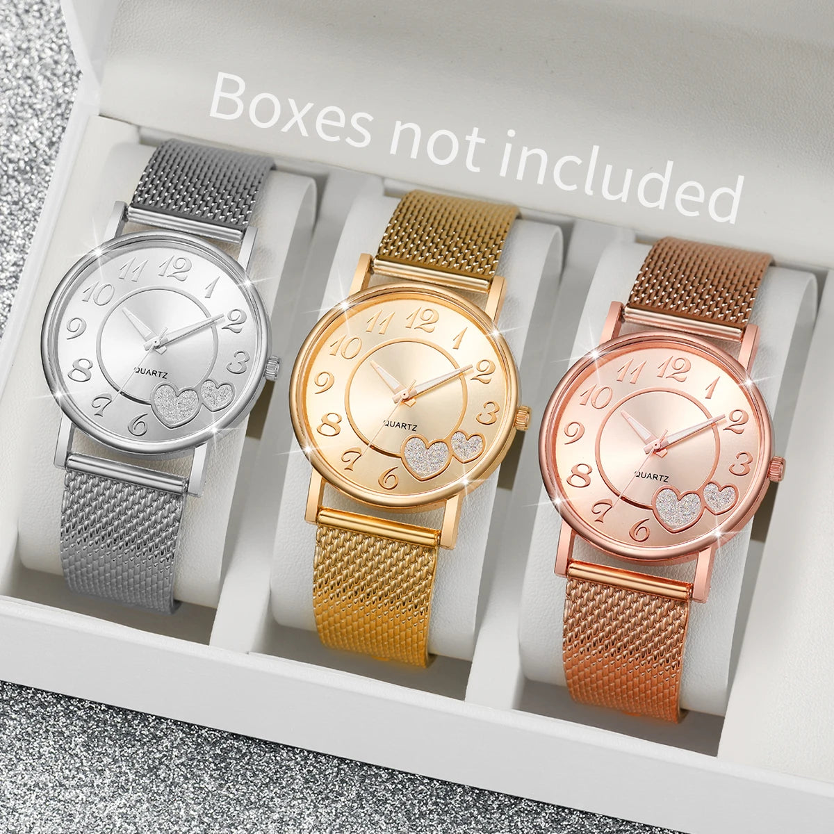 HeartTime – 3/6PCS Women’s Golden Watch & Butterfly Jewelry Set