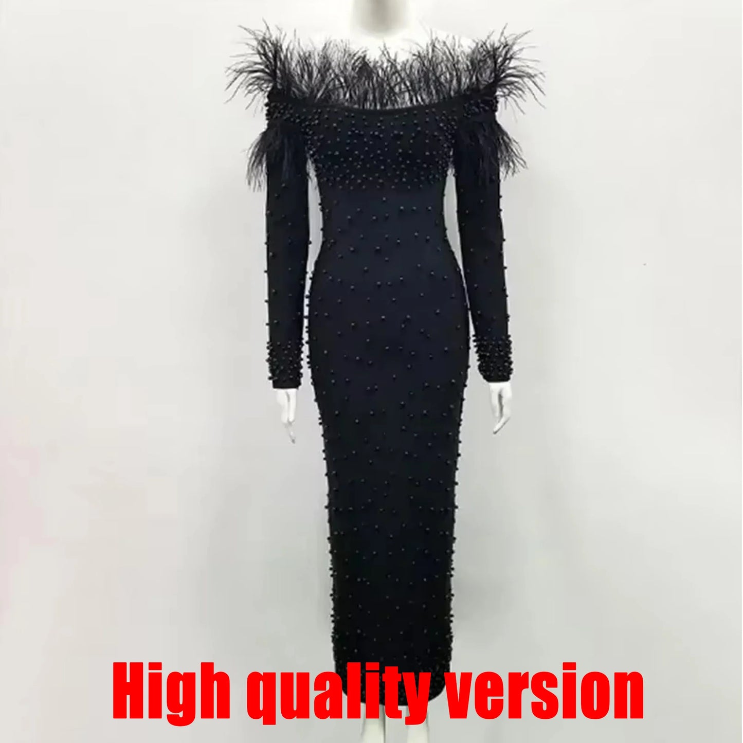 FeatherGlam β Elegant Slim Fit Evening Dress