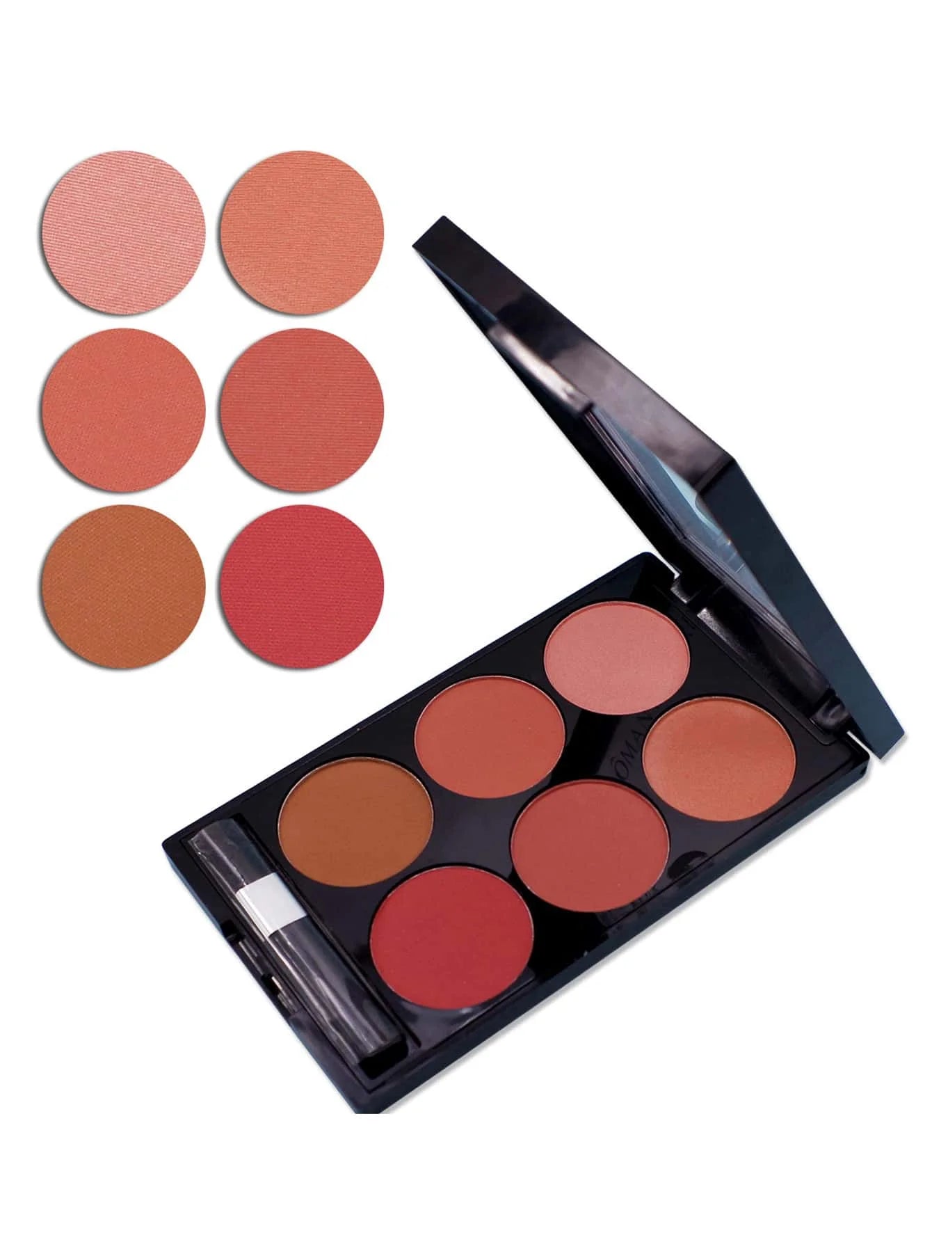 6-Color Blush & Contour Palette β Pearlescent Matte Finish