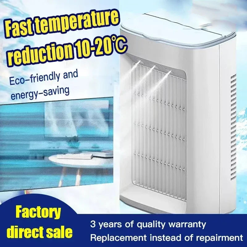 2025 USB Mini Air Cooler β Portable Mist Fan & Humidifier for Home or Office
