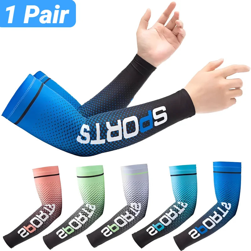 2PCS Ice Silk UV Protection Arm Sleeves β Cooling Sun Sleeves for Outdoor Sports