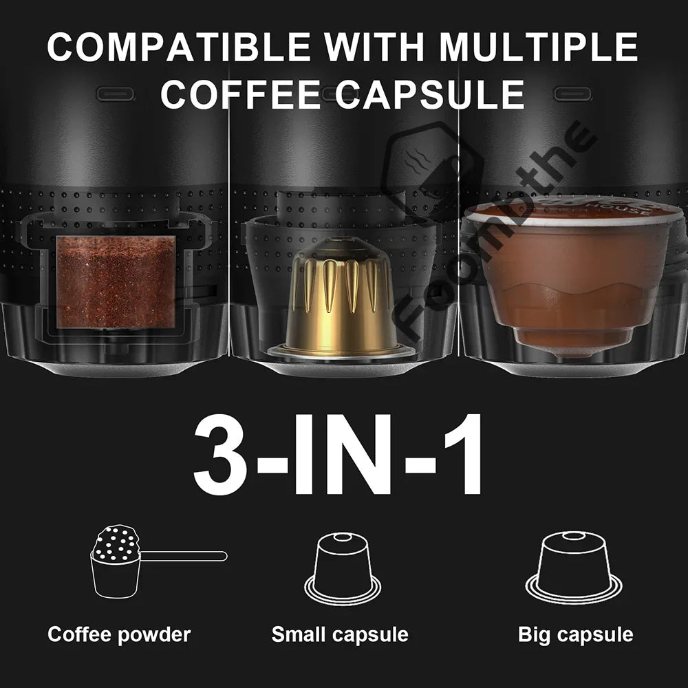 Wireless Portable Espresso Maker β 3-in-1 Travel Coffee Machine for Car, Home & Camping