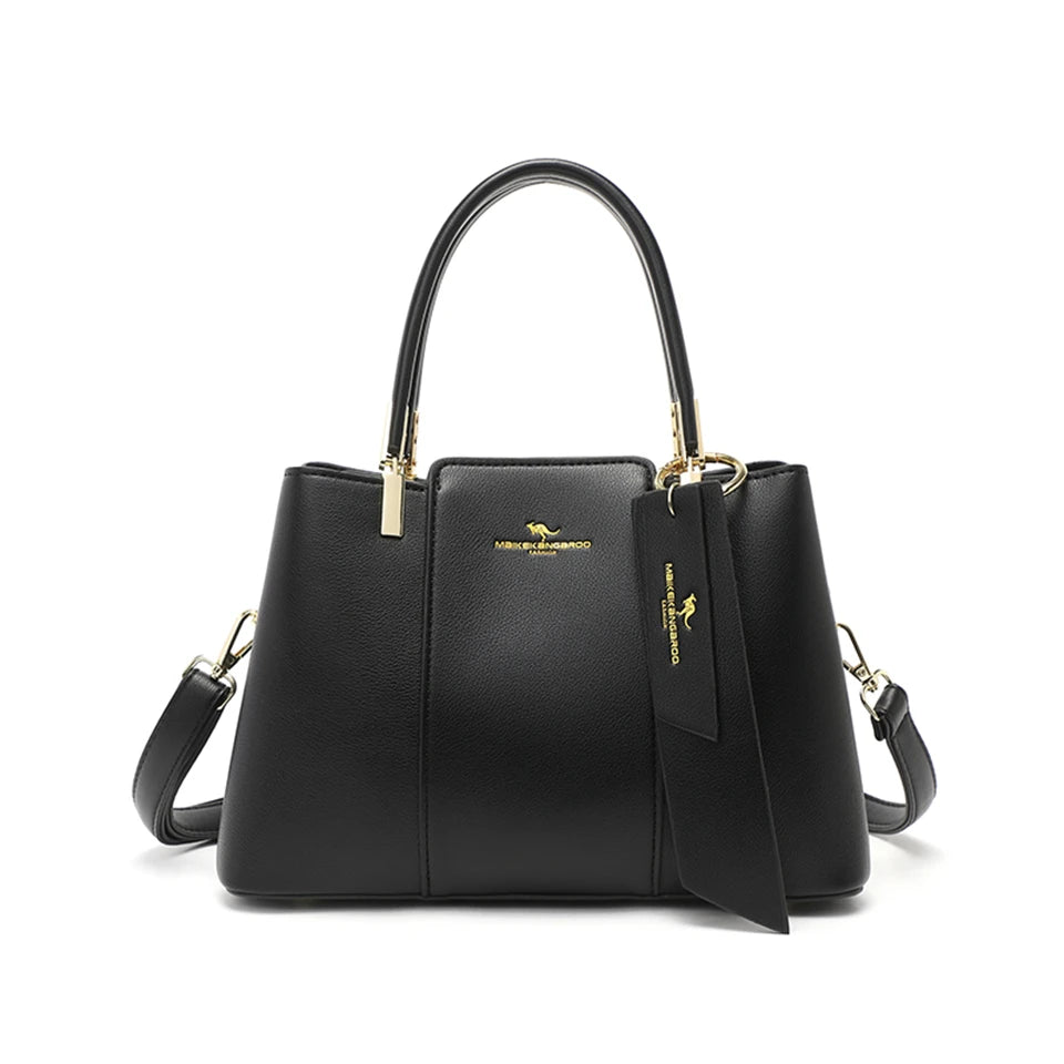 SoftLuxe β Printed Leather Large-Capacity Shoulder Bag