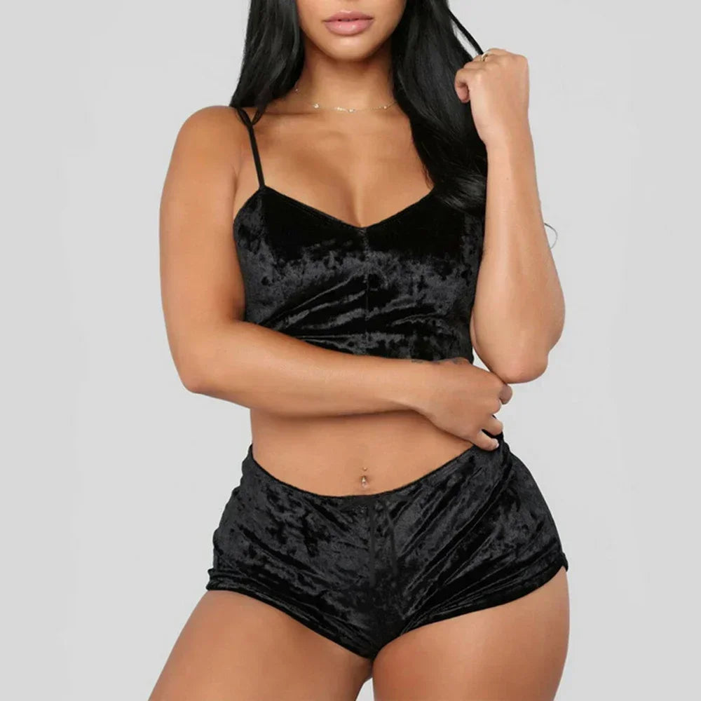 Velvess – Velvet V-Neck Cami Pajama Set