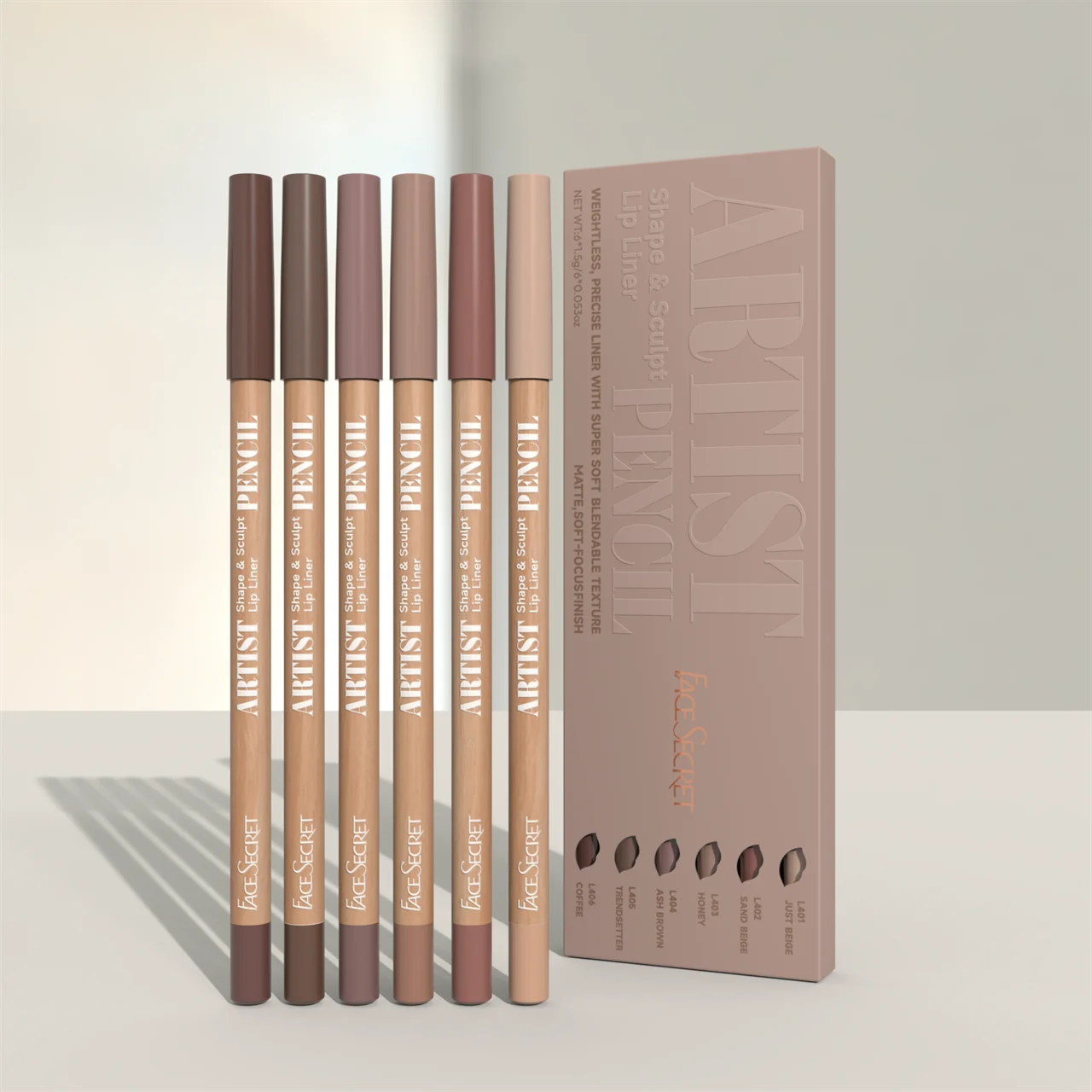 Face Secret Matte Lip Liner Set β Precise & Soft Blendable