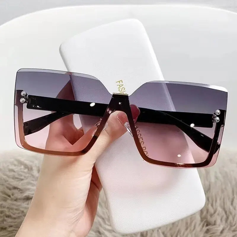 EuroSlim β Half-Frame Metal Fashion Sunglasses for Women