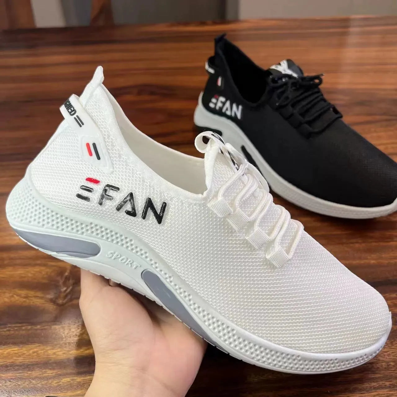 SpringAir 2025 – Men’s Breathable White Casual Walking Sneakers