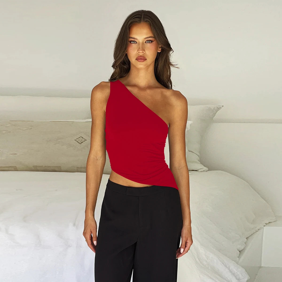 Sexy One-Shoulder Backless Tight Top β 2025 Party Style
