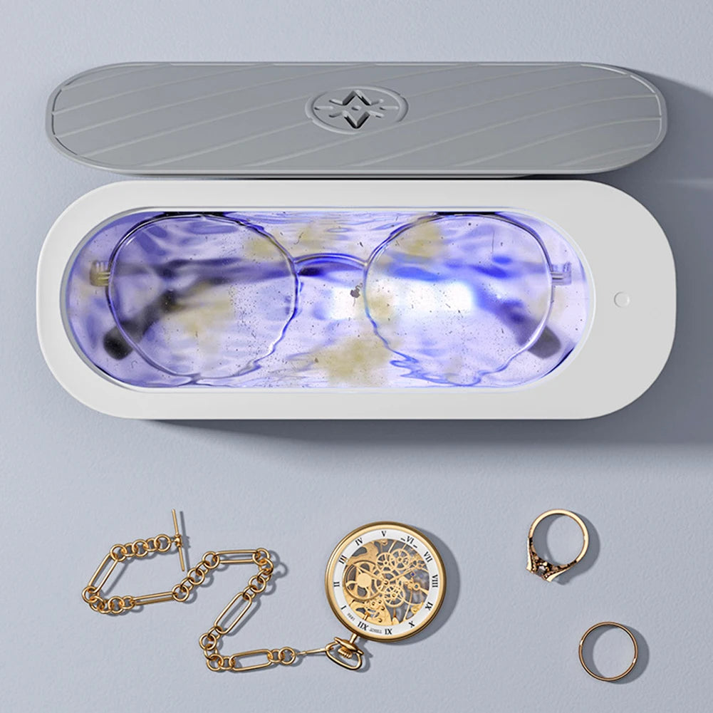 USB Rechargeable Ultrasonic Cleaner – High-Frequency Vibration Washer for Jewelry & Glasses