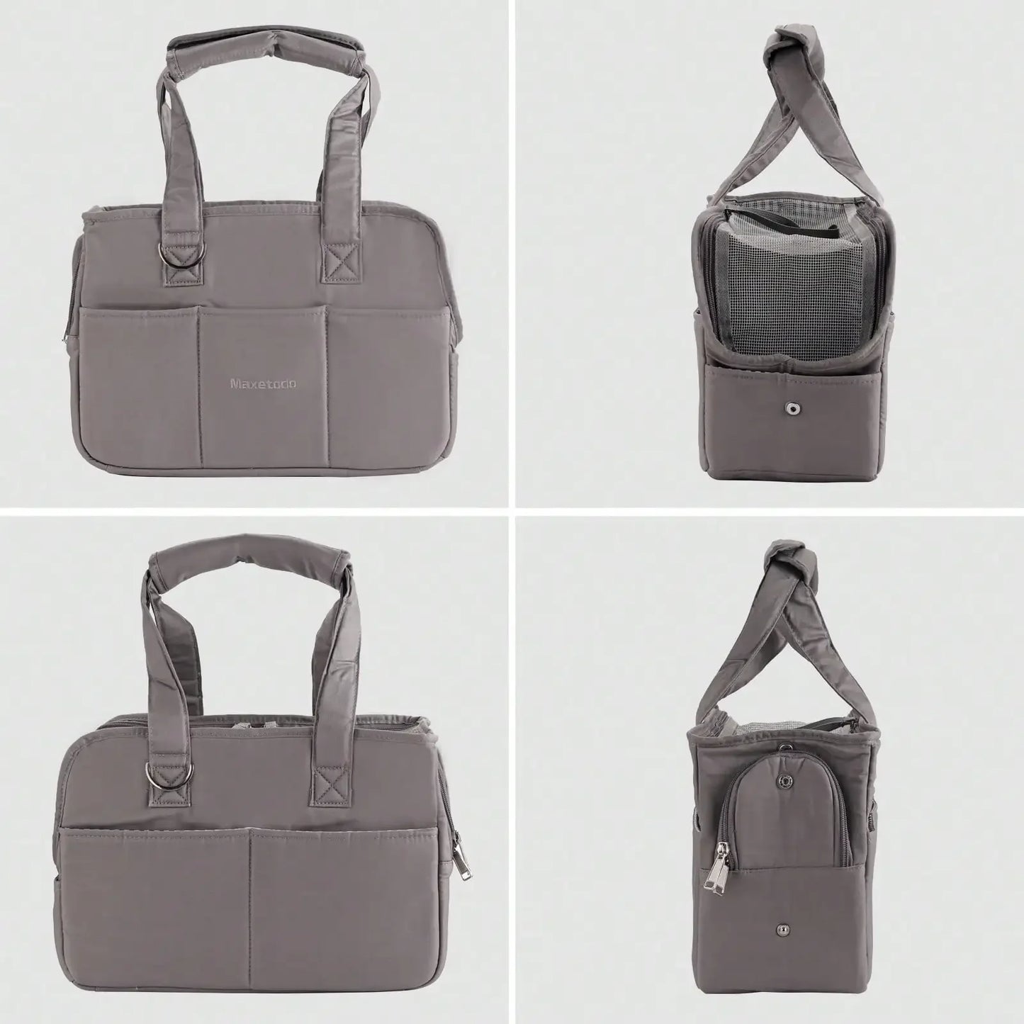 Women's Pet Carrier Handbag β Removable Dark Gray Purse for Small Dogs & Cats