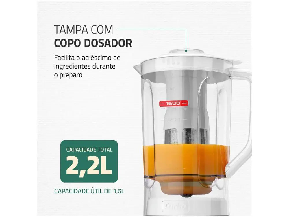 Mondial L-99-WG Turbo Power Blender β 500W, 3 Speeds, with Filter (White & Grey, 220V)