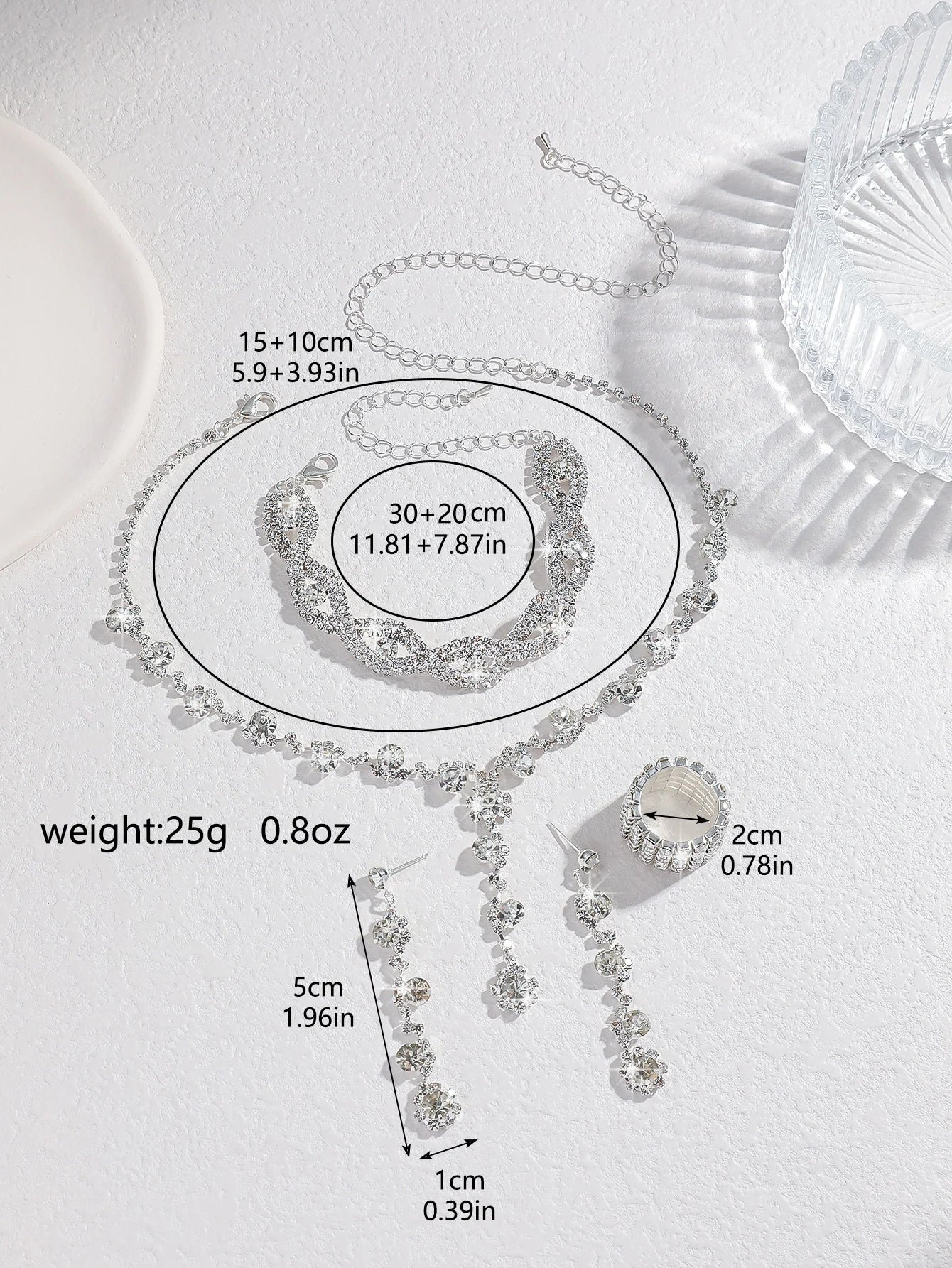 Sunflower Jewelry Set β 4PC Copper Claw Chain Necklace, Earrings, Bracelet for Women