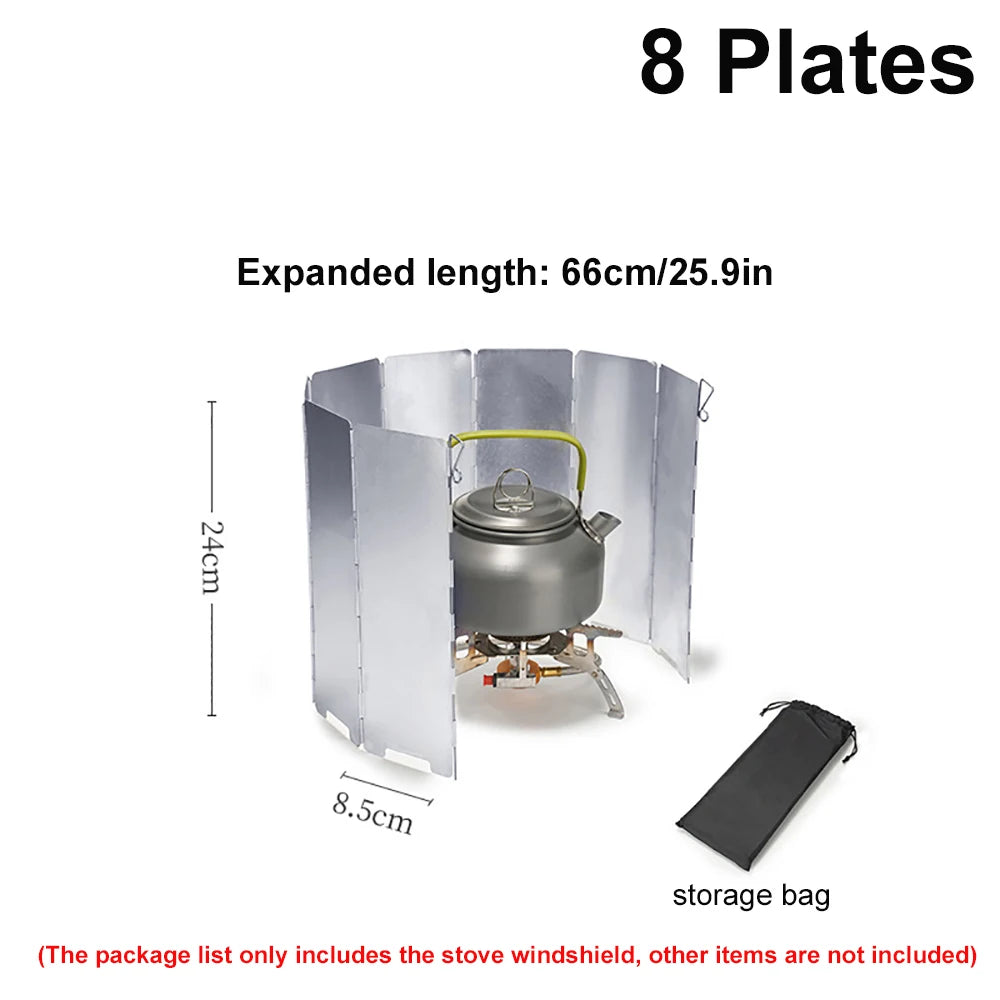 Foldable Gas Stove Windshield β 8/10 Plate Aluminum Alloy Windproof Screen