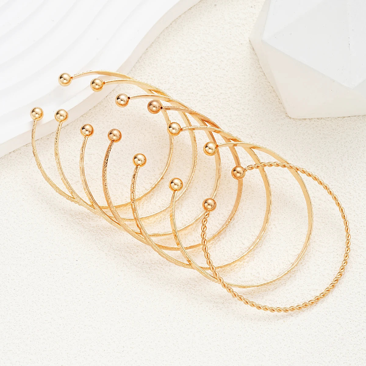 GothGlow β 7PCS Punk Gold Bangle Bracelet Set