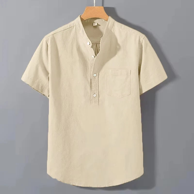 AirStand – Men’s Stand Collar Cotton Tee