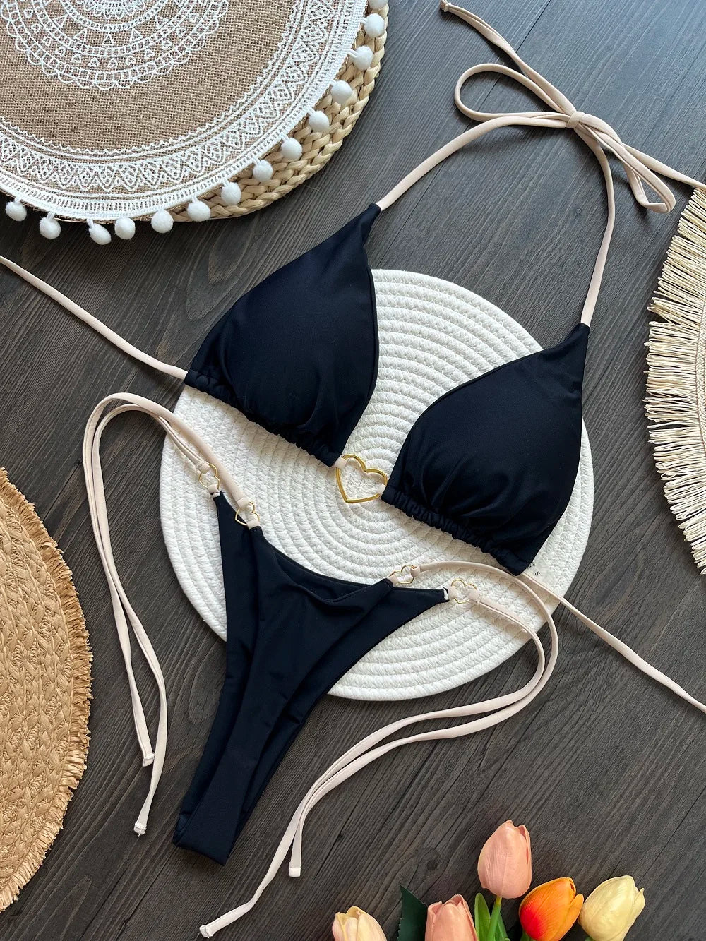 RUOTONSEPT Brazilian Halter Bikini Set β Sexy Triangle Thong Two-Piece Swimwear