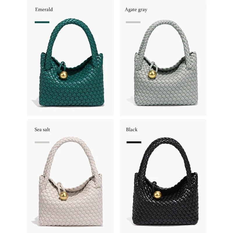 WeaveCharm β Vegan Leather Woven Crossbody Tote Bag