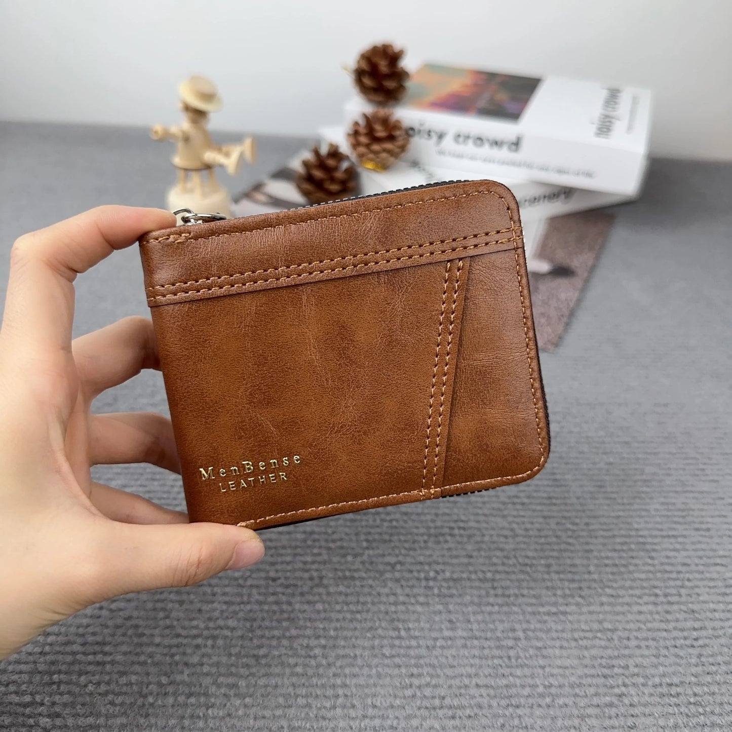 Classic Men's Zipper Business Wallet β Multi-Card Short Wallet with Large Capacity