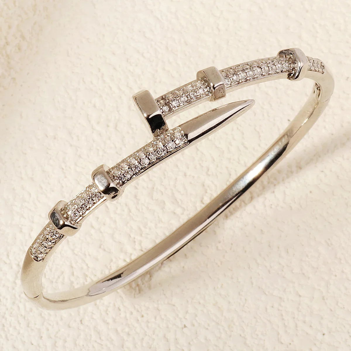 GlamNail β Zircon Screw Nail Bracelet for Women