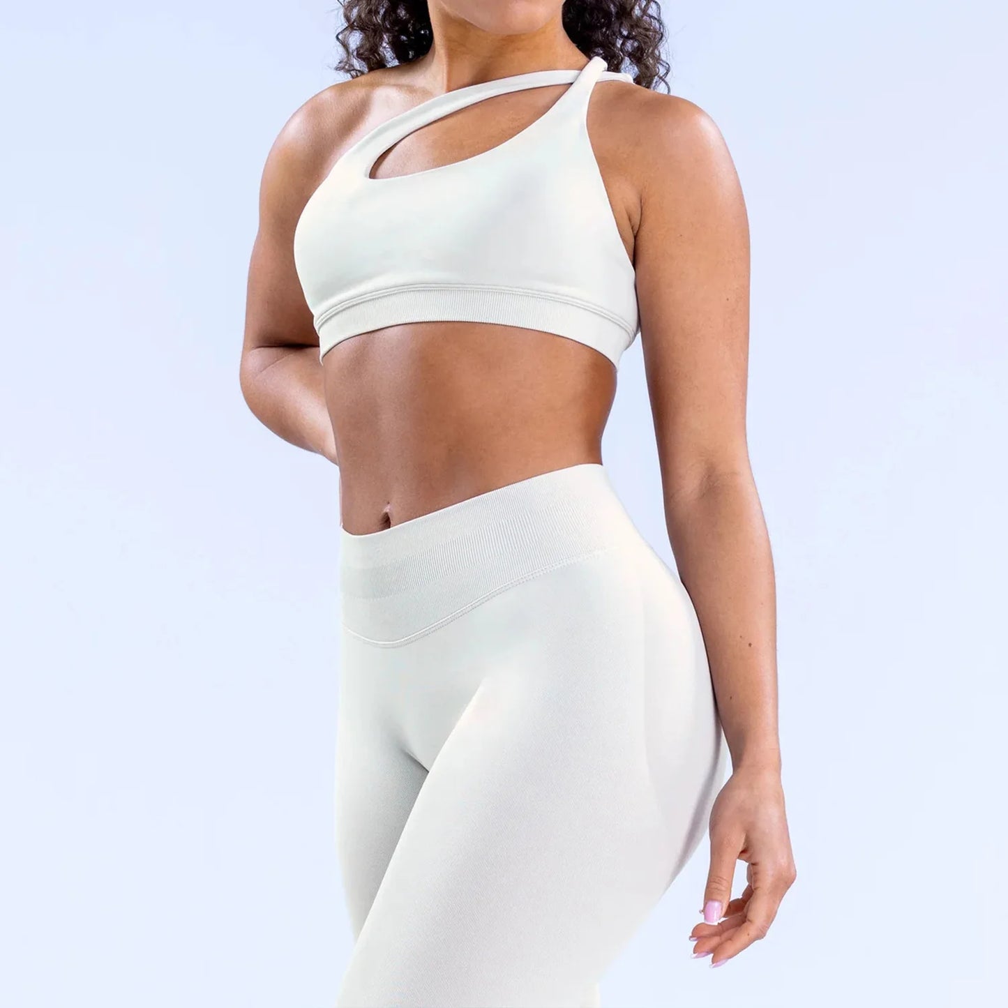 Seamless Push-Up Halter Bra β High Support Sports & Yoga Top with Open Back