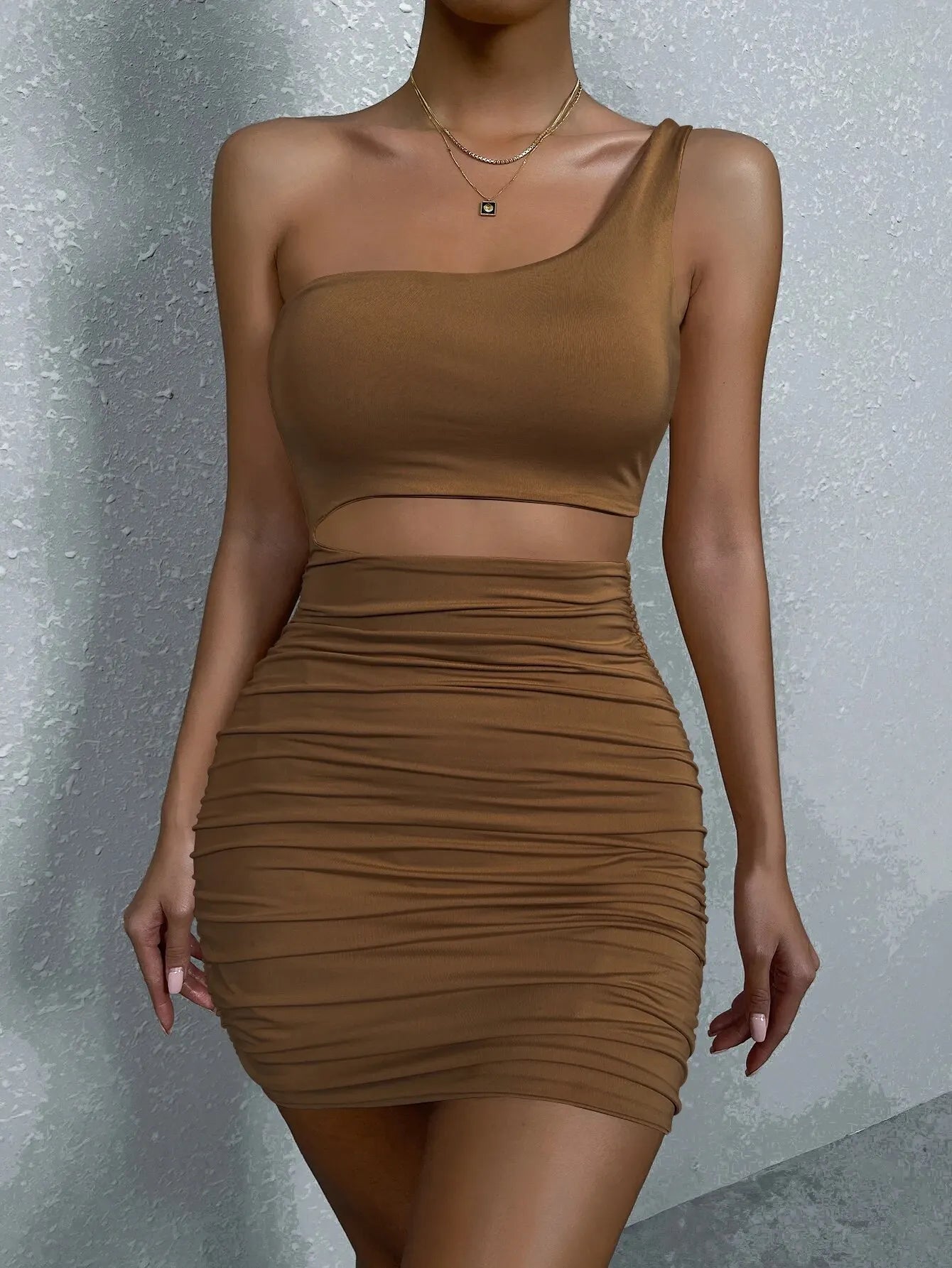 Sexy One-Shoulder Backless Bodycon Mini Dress β Hollow Out Waist
