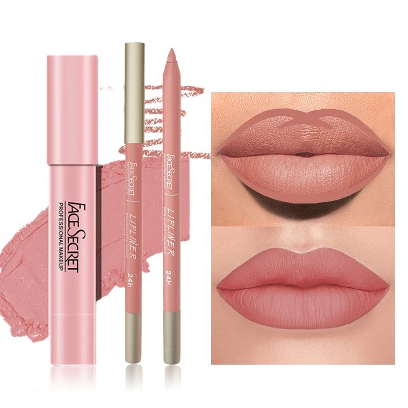 VelvaLips โ Matte Lip Liner & Lipstick Duo Set