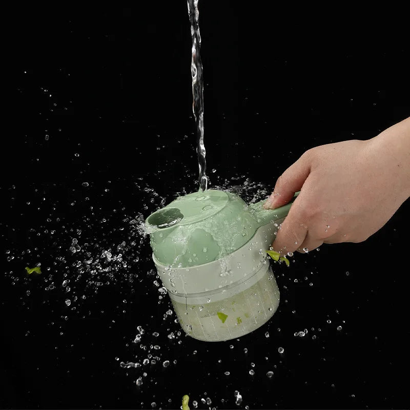 4-in-1 Electric Vegetable Cutter Set β Wireless Food Chopper, Slicer, Peeler & Grinder