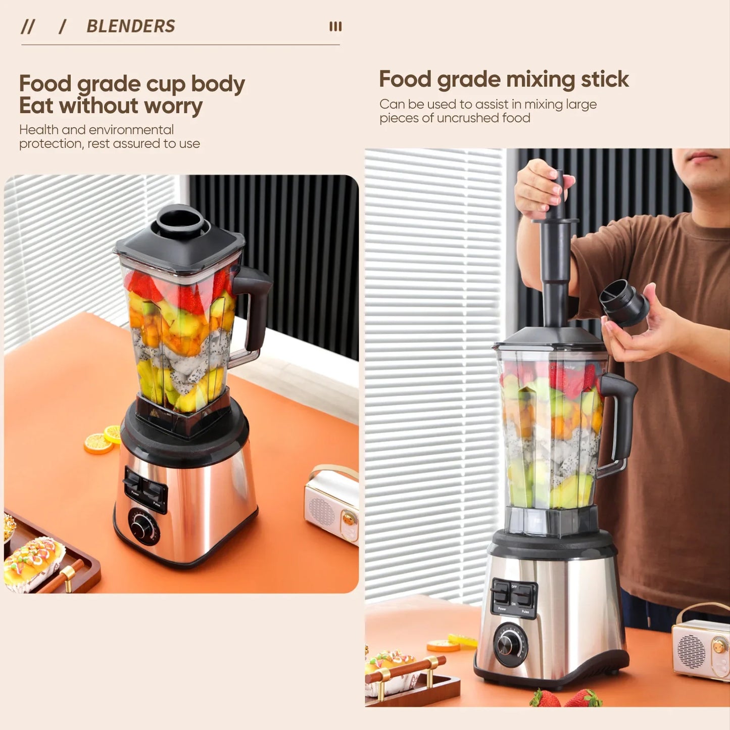 9500W High-Power Table Blender β 3-Container Food Processor for Ice, Nuts & Smoothies