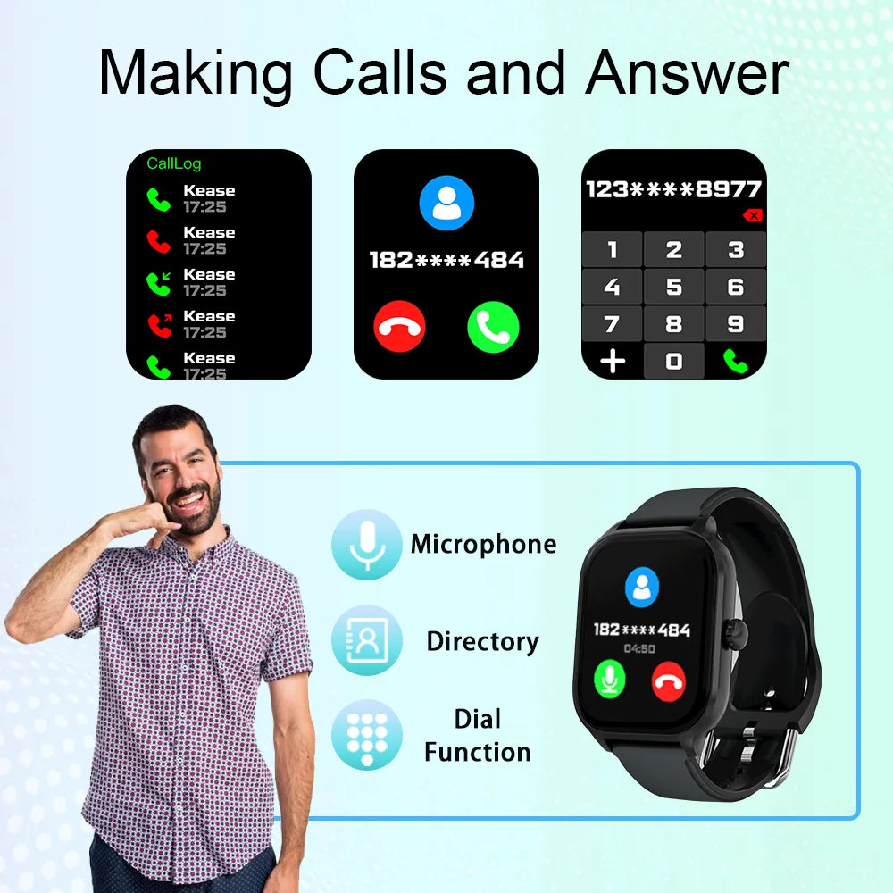 LaxaFit H9/H6 β Bluetooth Smartwatch with Call & Health Tracking Features
