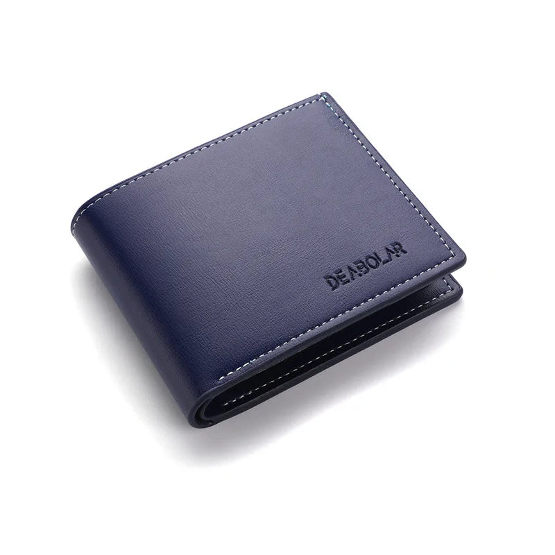 Men’s Slim PU Leather Folding Wallet – Thin Credit Card Holder