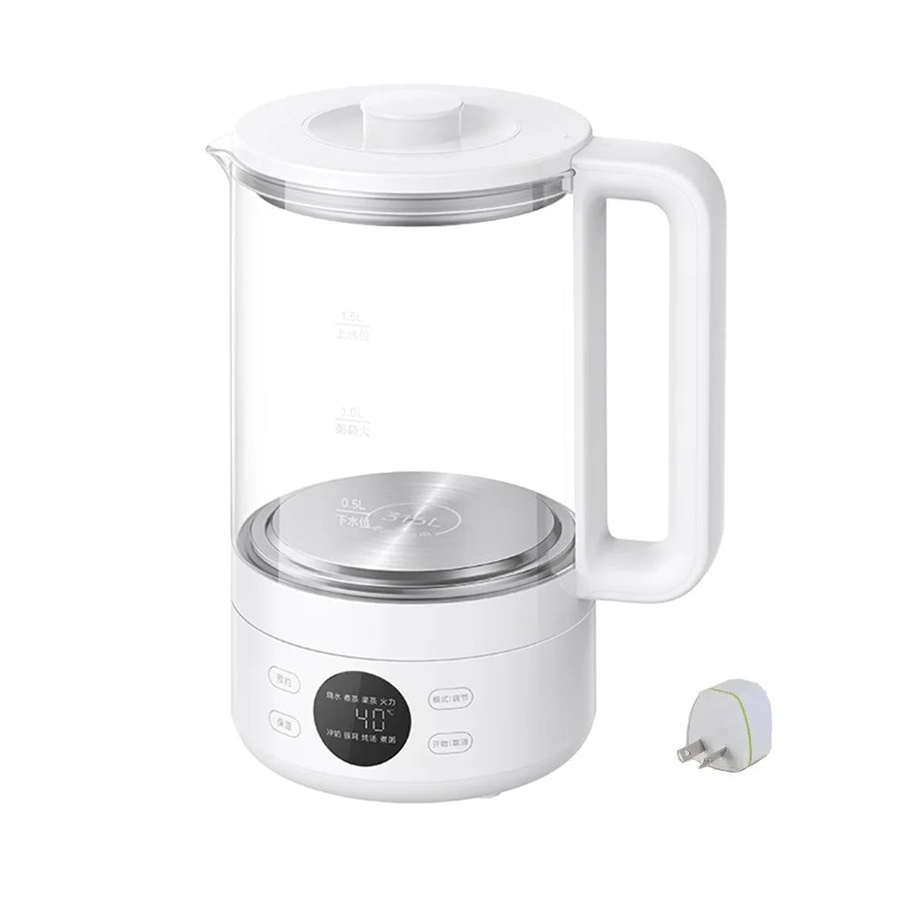 Xiaomi Mijia Health Kettle S1 β 1.5L Multifunctional Glass Kettle with 316L Steel Plate, 1000W