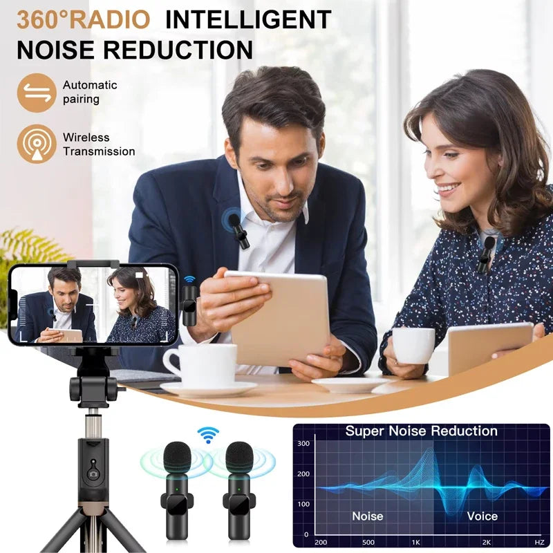 Wireless Lavalier Microphone β Noise-Canceling Mic for iPhone & Android, Ideal for Live Streaming & Content Creation