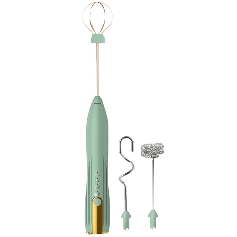 Electric Milk Frother β USB Rechargeable 3-Speed Foam Maker & Handheld Egg Beater