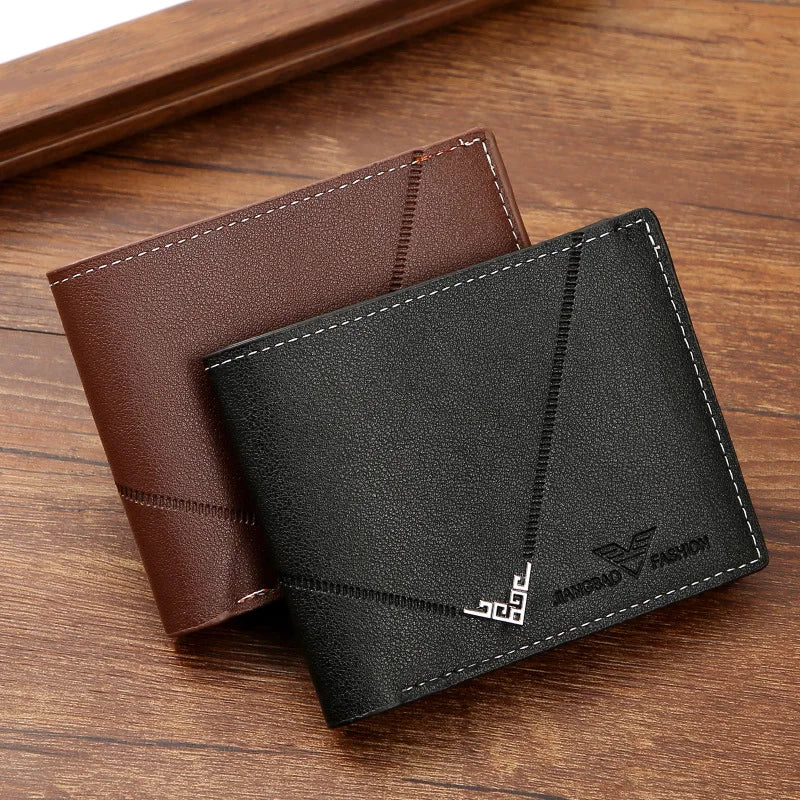 Men’s Slim Bifold Leather Wallet – Money Clip & Multi-Card Holder
