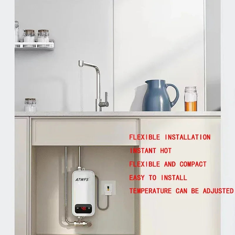 ATWFS 4600W Instant Water Heater β 220V Electric Hot Water System for Shower & Kitchen