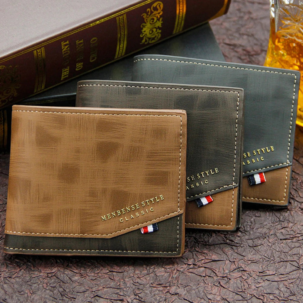 Classic Slim Frosted Leather Wallet β Compact Men's Coin & Card Holder