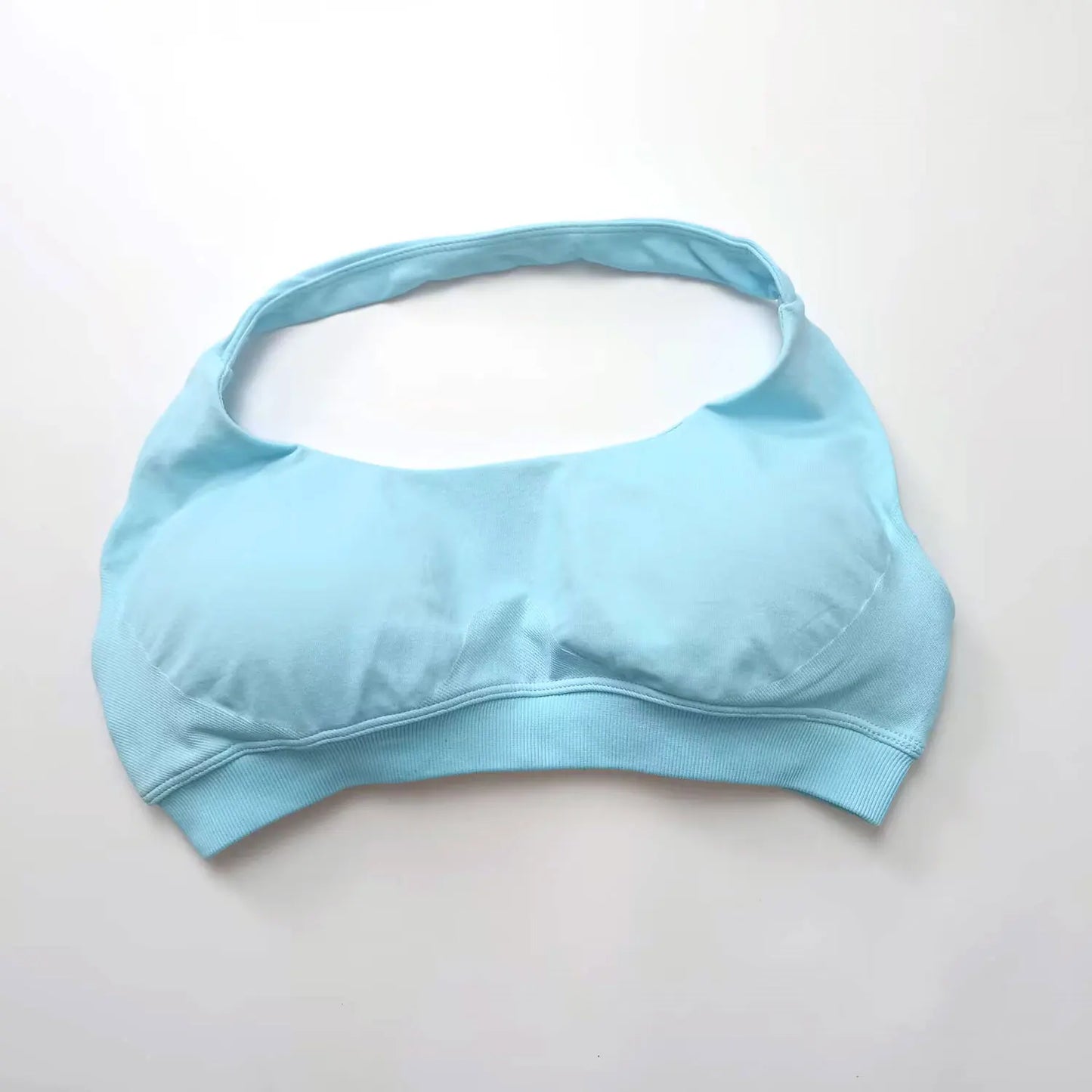 NCLAGEN Impact High-Support Seamless Sports Bra β Push-Up Halter Top with Open Back