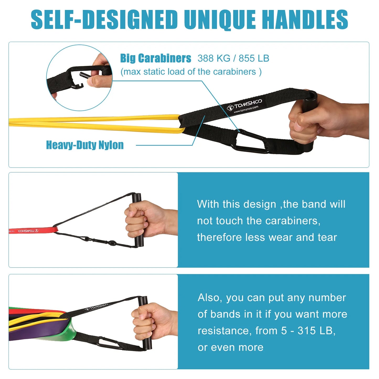 5Pcs 208cm Heavy-Duty Resistance Bands Set β Full-Body Latex Workout Kit